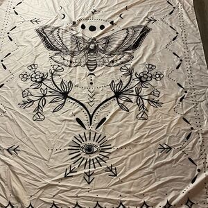Bohemian style tarot Black and White Moth Tapestry